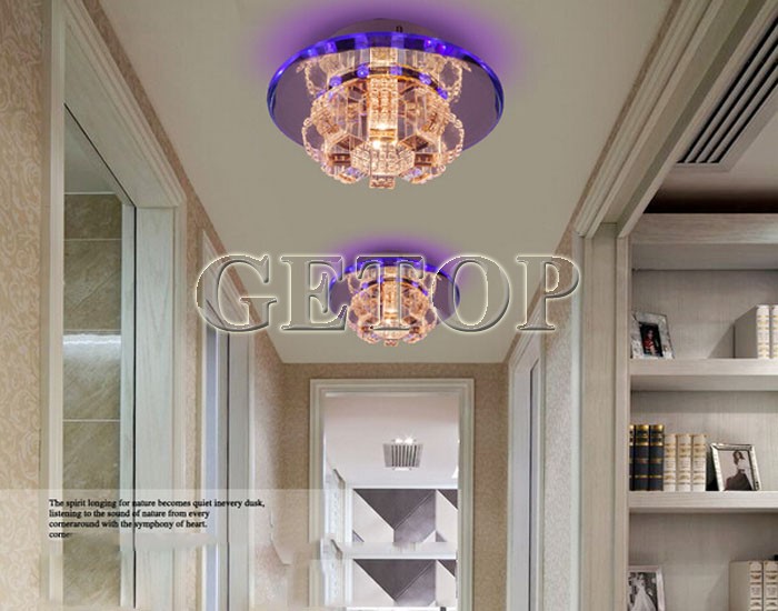 zx k9 crystal glass lustre corridor ceiling lamp fixtures circular g4 led lighting balcony bedroom livingroom restaurant lamp