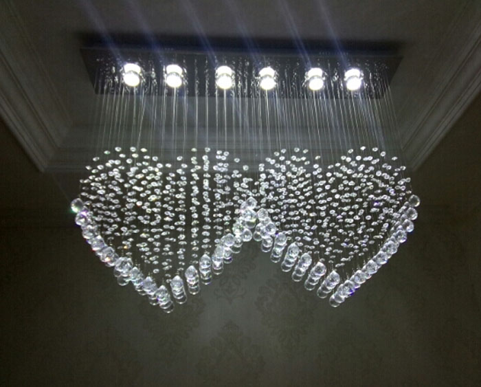 zx k9 crystal gu10 led chandelier heart-shaped romantic warm sweet for wedding room ac 220v 31w-40w