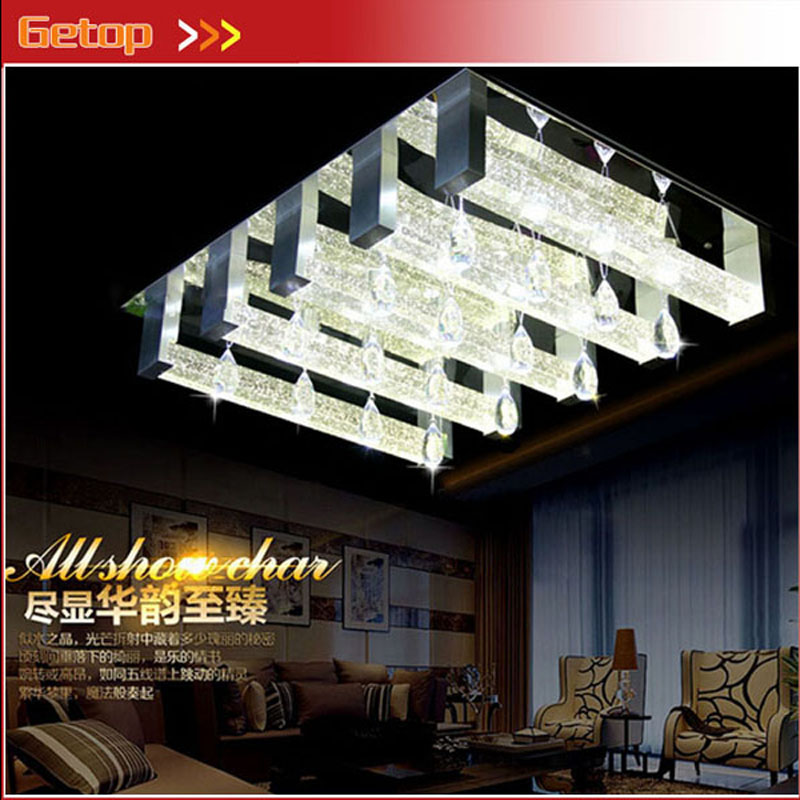 zx k9 crystal rectangle ceiling lamp bubble crystal column lamp gu10 led bulbs fixtures lustres restaurant livingroom lighting