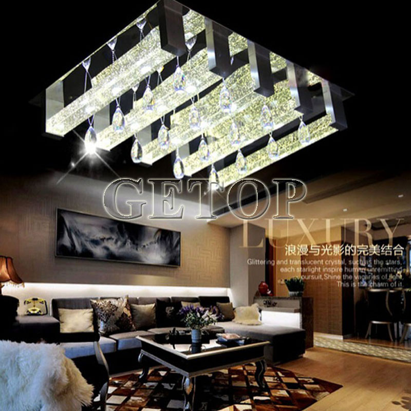 zx k9 crystal rectangle ceiling lamp bubble crystal column lamp gu10 led bulbs fixtures lustres restaurant livingroom lighting