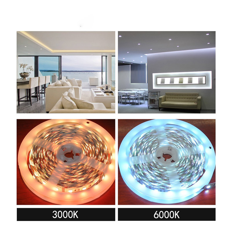 zx led strip smd 2835 non-waterproof ip20 led strip 204 leds/m flexible led lighting strip 24v/18.5w high brightness led tape