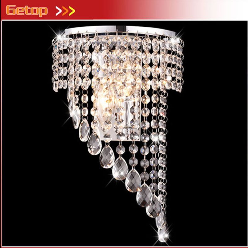 zx luxury k9 crystal curtain stainless steel e14 led wall lamp for bedside el bedroom staircase living room