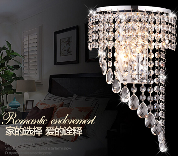 zx luxury k9 crystal curtain stainless steel e14 led wall lamp for bedside el bedroom staircase living room