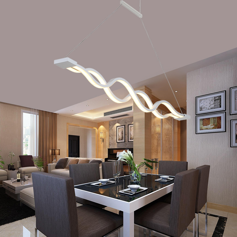 zx modern acryl dining room pendant lamp creative art led bar living room lighting contracted stepless adjusted indoor lamp