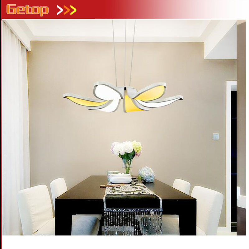 zx modern acryl flower shape chandelier fixture led chip pendant lamp sitting room coffee bedroom restaurant study indoor lights