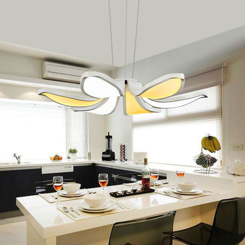 zx modern acryl flower shape chandelier fixture led chip pendant lamp sitting room coffee bedroom restaurant study indoor lights