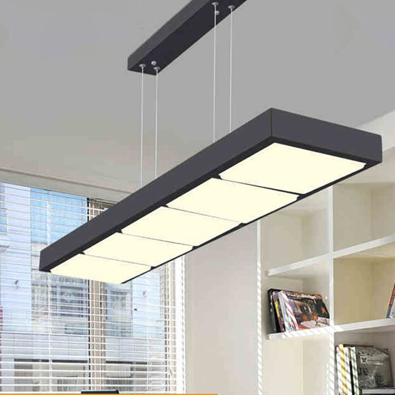 zx modern acryl office pendant lamp simple rectangle led lighting fixture for restaurant practical engineering indoor lamp