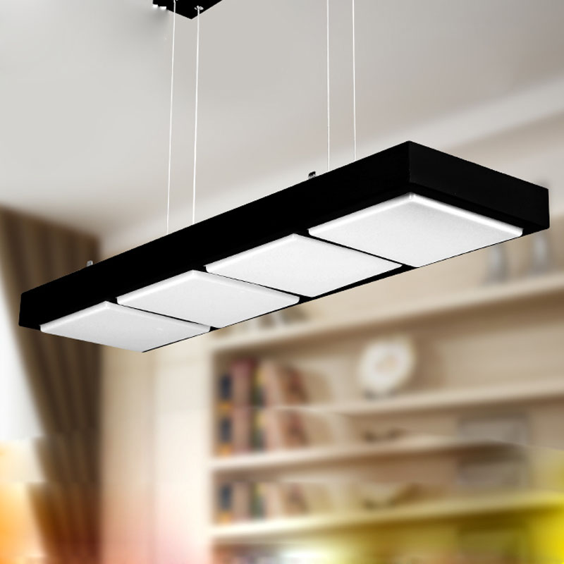 zx modern acryl office pendant lamp simple rectangle led lighting fixture for restaurant practical engineering indoor lamp