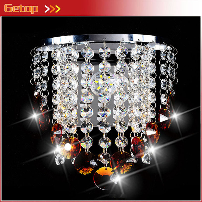 zx modern contracted crystal led chip wall lamp fixture bedside sitting room stairs corridor lustre bracket lamp