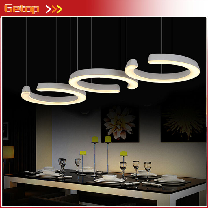 zx modern contracted single ring acryl led pendant lamp stepless adjusted leisure light dining room living room lamp fixture