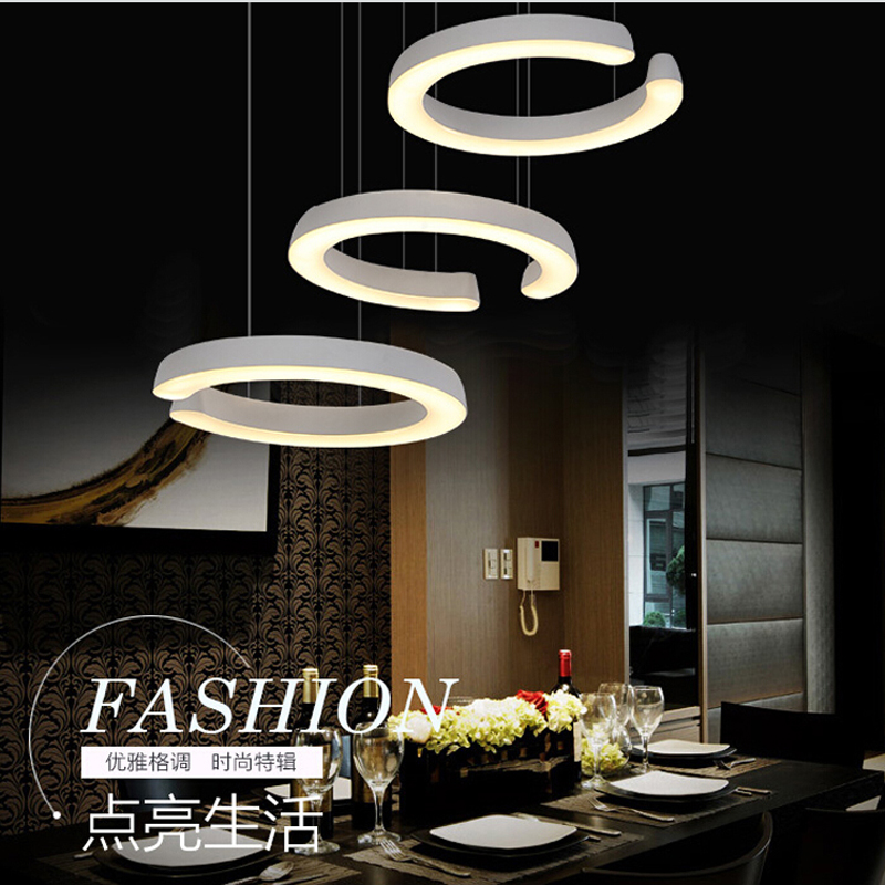 zx modern contracted single ring acryl led pendant lamp stepless adjusted leisure light dining room living room lamp fixture