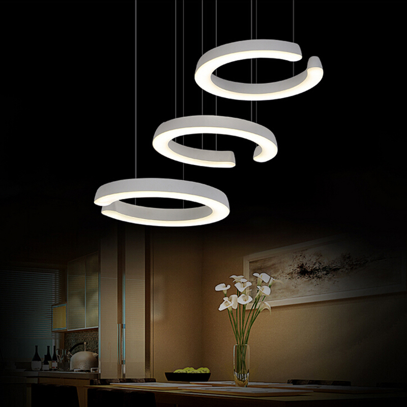 zx modern contracted single ring acryl led pendant lamp stepless adjusted leisure light dining room living room lamp fixture