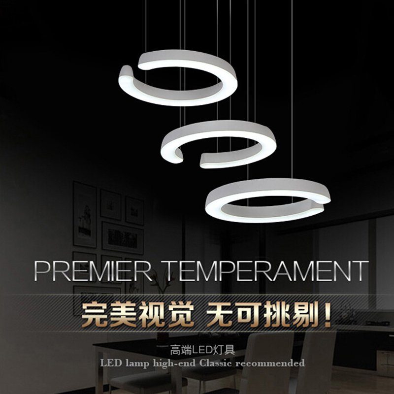 zx modern contracted single ring acryl led pendant lamp stepless adjusted leisure light dining room living room lamp fixture