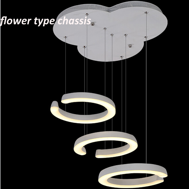 zx modern contracted single ring acryl led pendant lamp stepless adjusted leisure light dining room living room lamp fixture