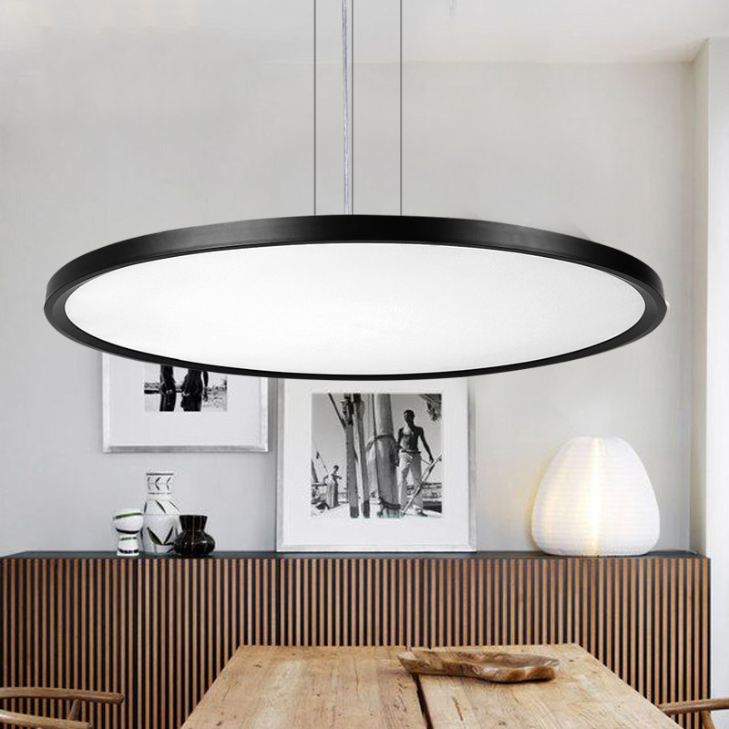 zx modern creative acryl pendant lamp fashion led chip circular ultra-thin droplight simple office living room study indoor lamp