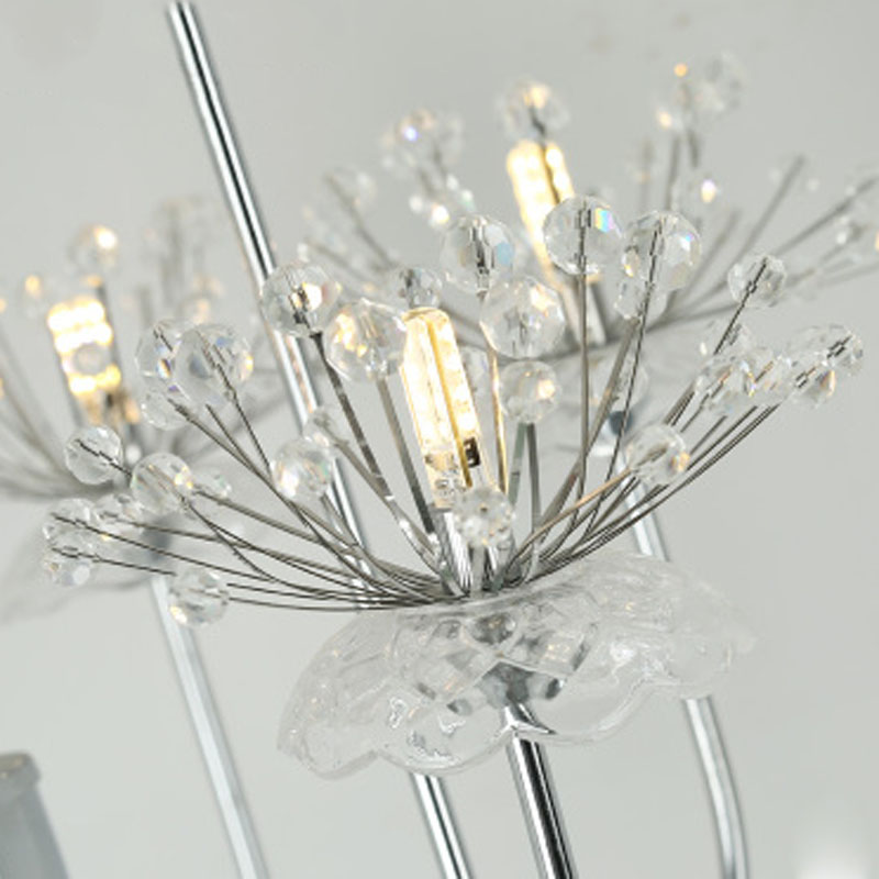 zx modern creative k9 crystal chandelier nordic art dandelion lustre led lighting balcony living room restaurant pendant lamp