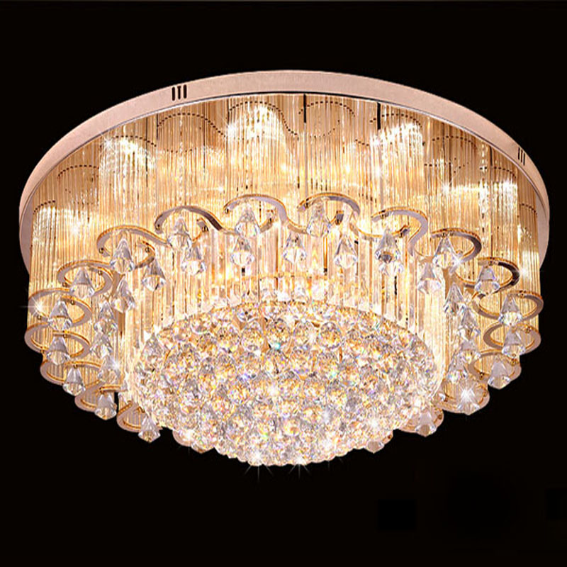 zx modern crystal rain led art deco ceiling lamp s gold luxury lustre round e14 light fixture for hall sittingroom bedroom lamp