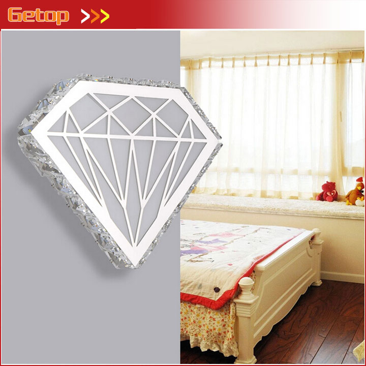 zx modern diamond shape crystal wall lamp personality acryl stainless steel led light bedside el bedroom corridor parlor lamp