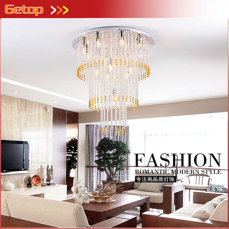 zx modern k9 crystal cake shape pendant lamp fixtures luxury lustres e14 led lights for double entry stair sittingroom lobby