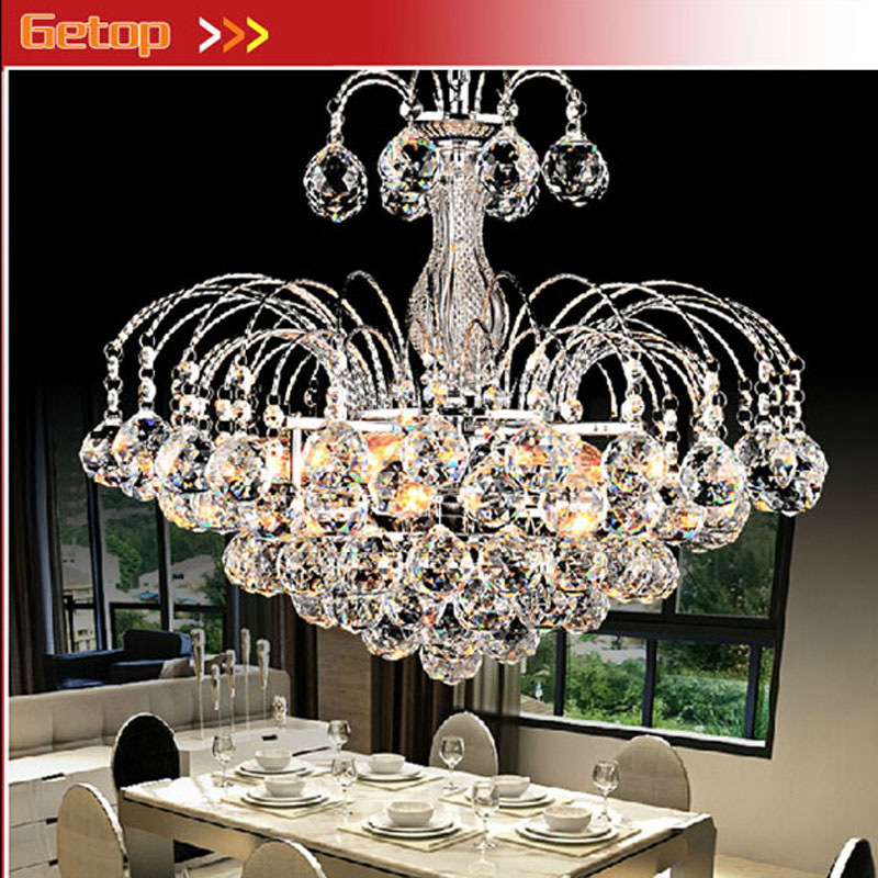 zx modern k9 crystal led chandelier lustre european sitting room lighting luxury round creative bedroom restaurant lamp