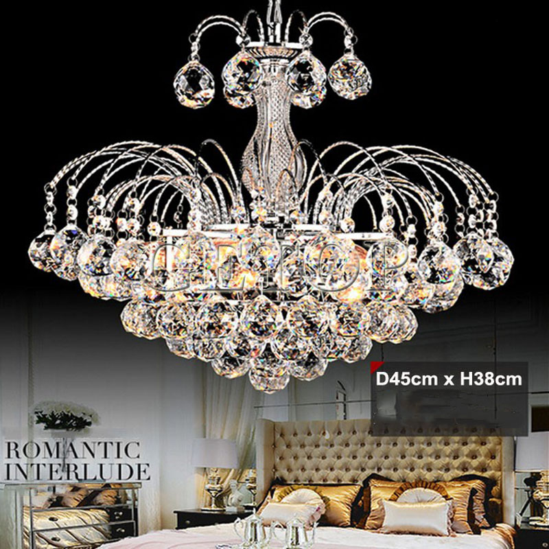 zx modern k9 crystal led chandelier lustre european sitting room lighting luxury round creative bedroom restaurant lamp