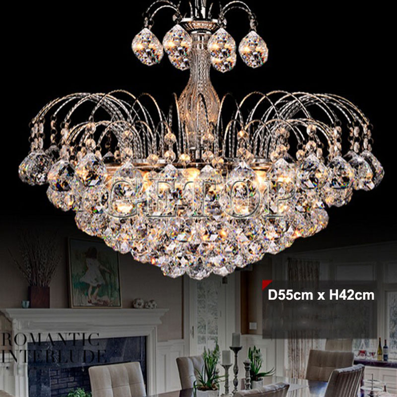 zx modern k9 crystal led chandelier lustre european sitting room lighting luxury round creative bedroom restaurant lamp