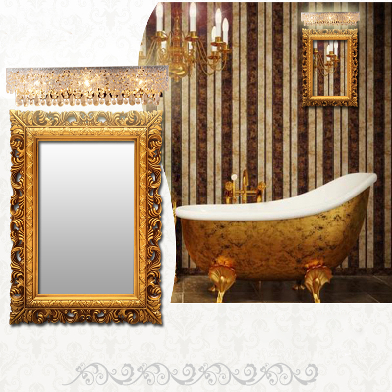 zx modern led crystal mirror wall lamp lustre through-carved fixture for toilet bathroom make-up dresser lamp