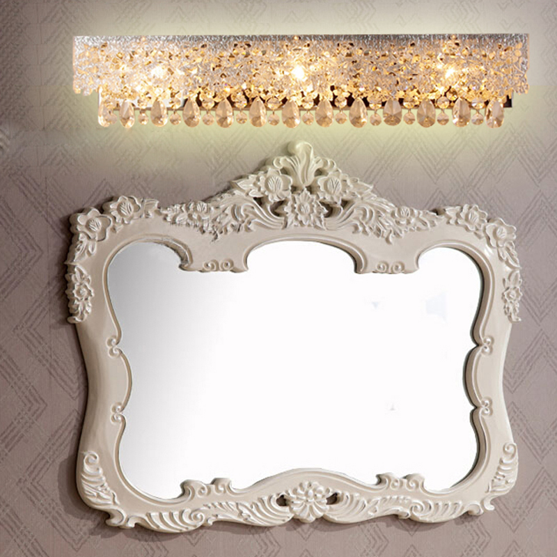 zx modern led crystal mirror wall lamp lustre through-carved fixture for toilet bathroom make-up dresser lamp