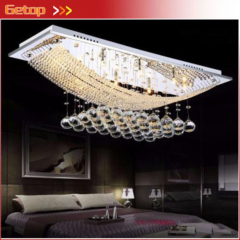 zx modern luxury crystal led ceiling lamp rectangle sitting room hall bedroom droplight ac g4 bulbs customrized