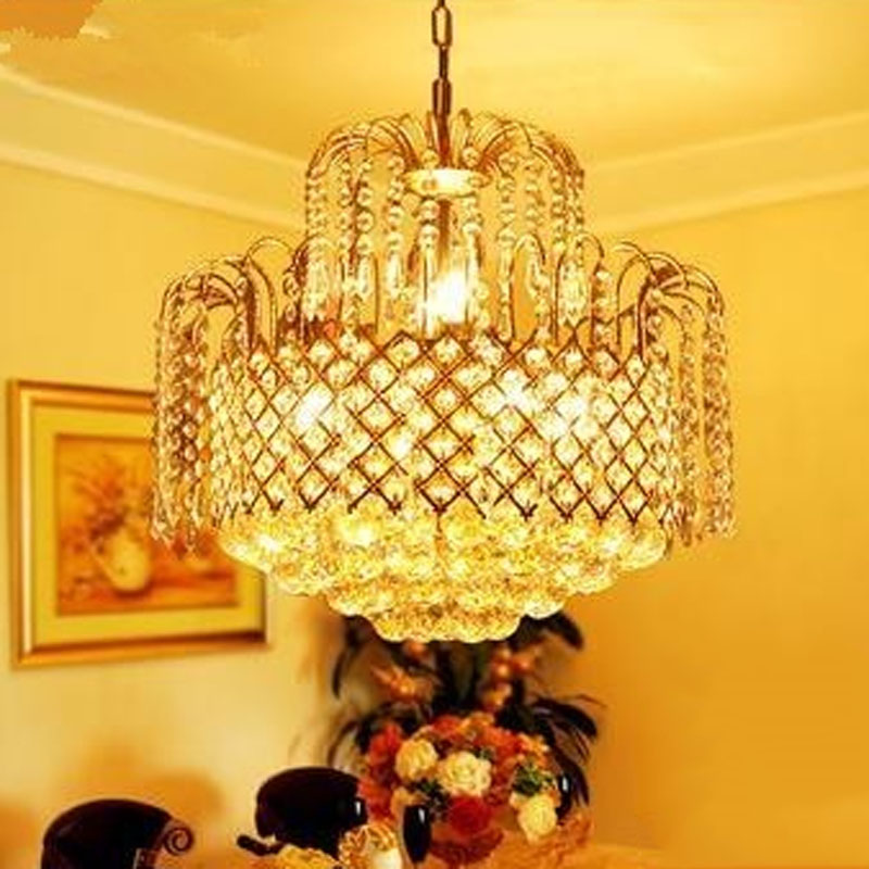 zx modern luxury crystal led chandelier gold cone crystal chains engineering e14 lights fixture for restaurant livingroom lamp