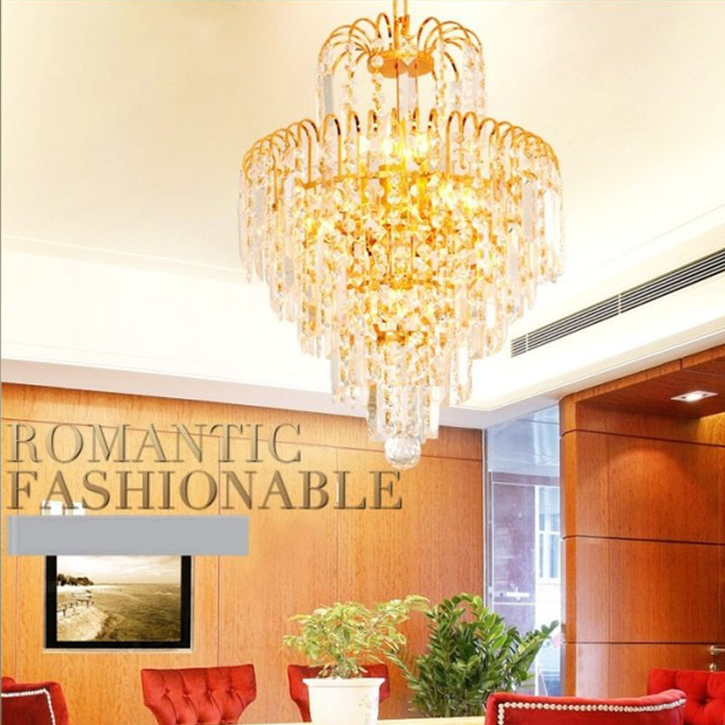 zx modern luxury crystal led chandelier gold cone crystal chains engineering e14 lights fixture for restaurant livingroom lamp