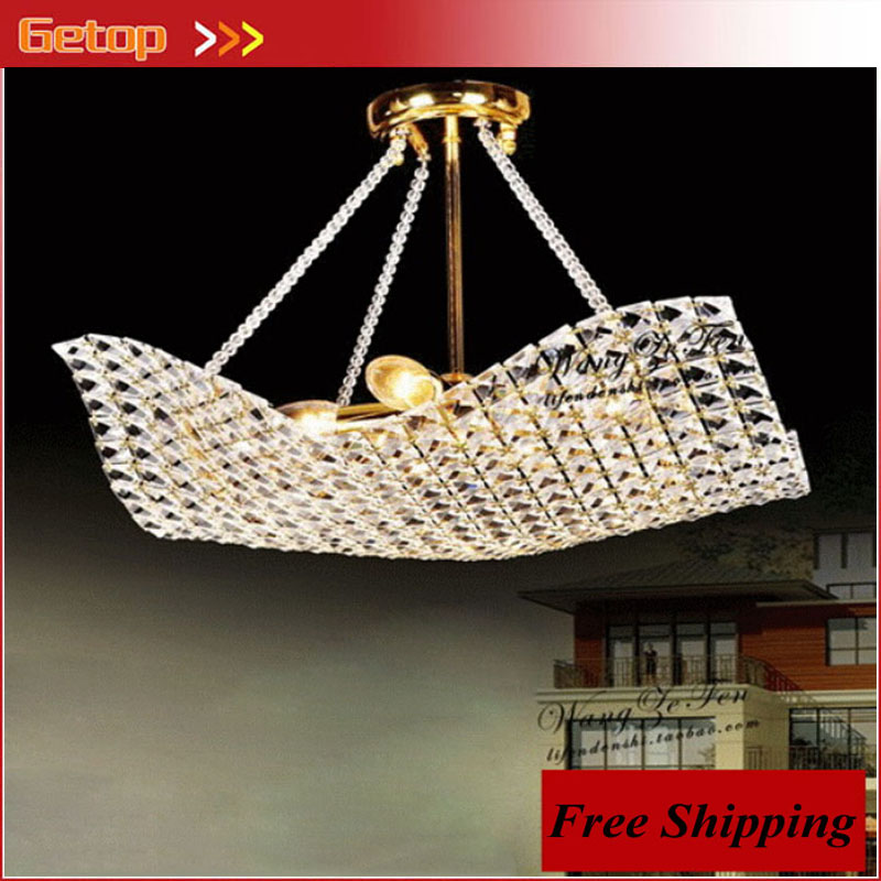 zx modern luxury crystal led pendant lamp restaurant living room square crystal droplight lustre gold indoor lamp