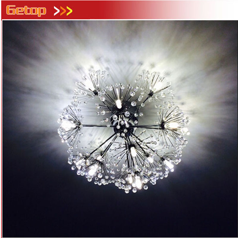 zx modern luxury led crystal ceiling lamp dandelion creative design led included fixture parlor bedroom restaurant lustre lamp