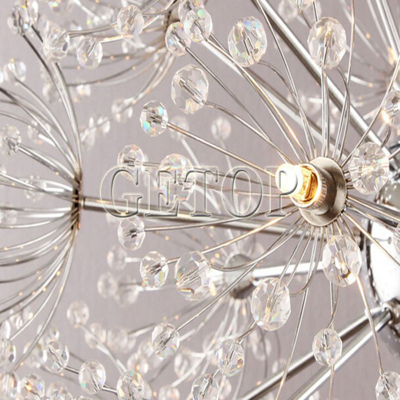 zx modern luxury led crystal ceiling lamp dandelion creative design led included fixture parlor bedroom restaurant lustre lamp