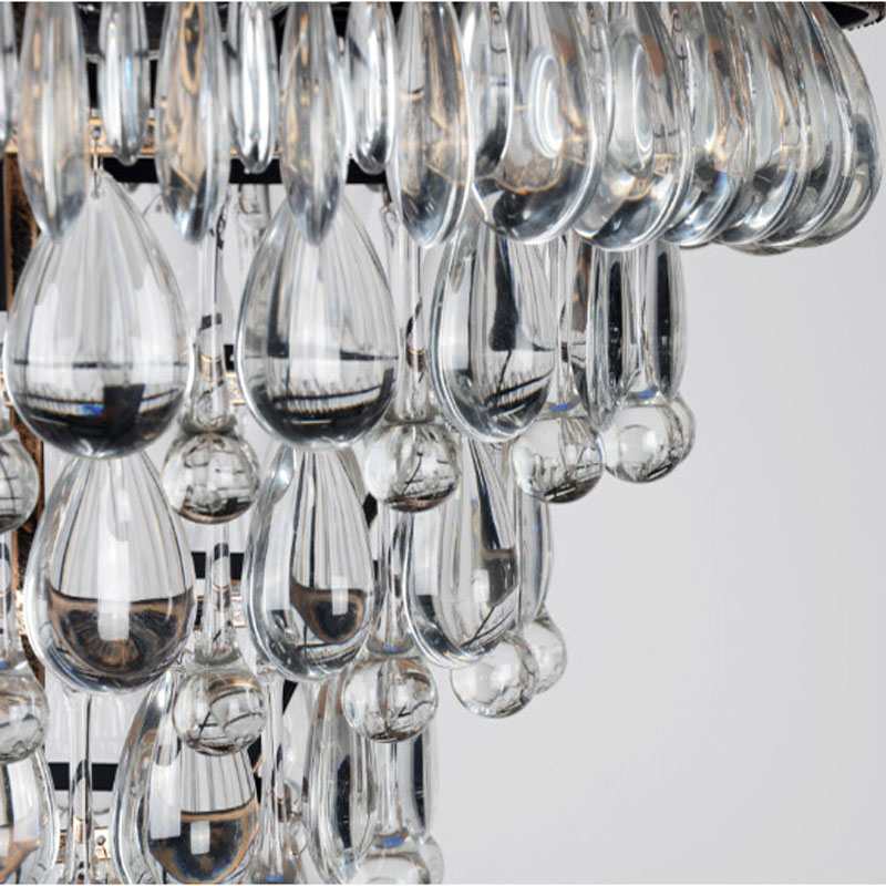 zx modern luxury waterdrop crystal circular ceiling lamp american retro crystal chain led light fixture for sitting room balcony