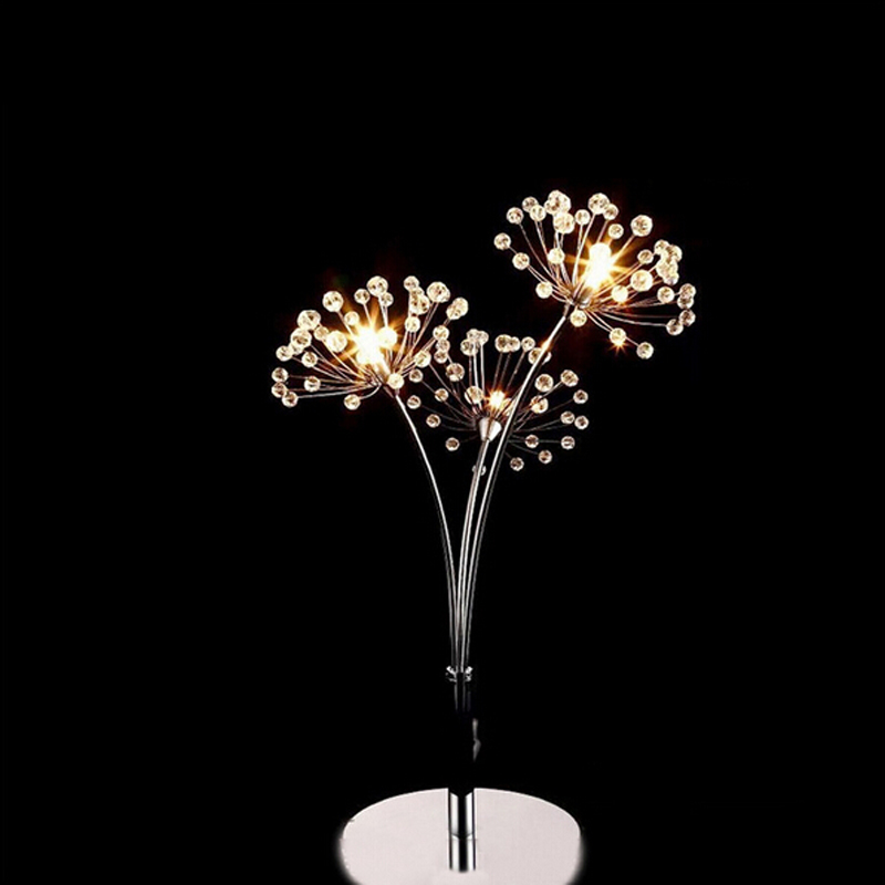 zx modern nordic crystal led table lamp romantic dandelion lighting sweet crystal bedroom desk lamp creative concise lamp