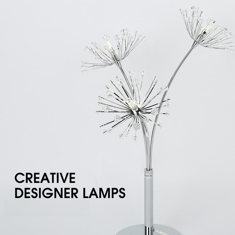 zx modern nordic crystal led table lamp romantic dandelion lighting sweet crystal bedroom desk lamp creative concise lamp