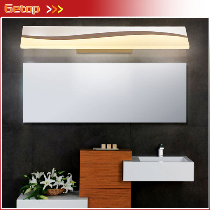 zx modern simple mirror front wall lamp waterproof fogproof led rectangle makeup light bathroom toilet dressing room lamps