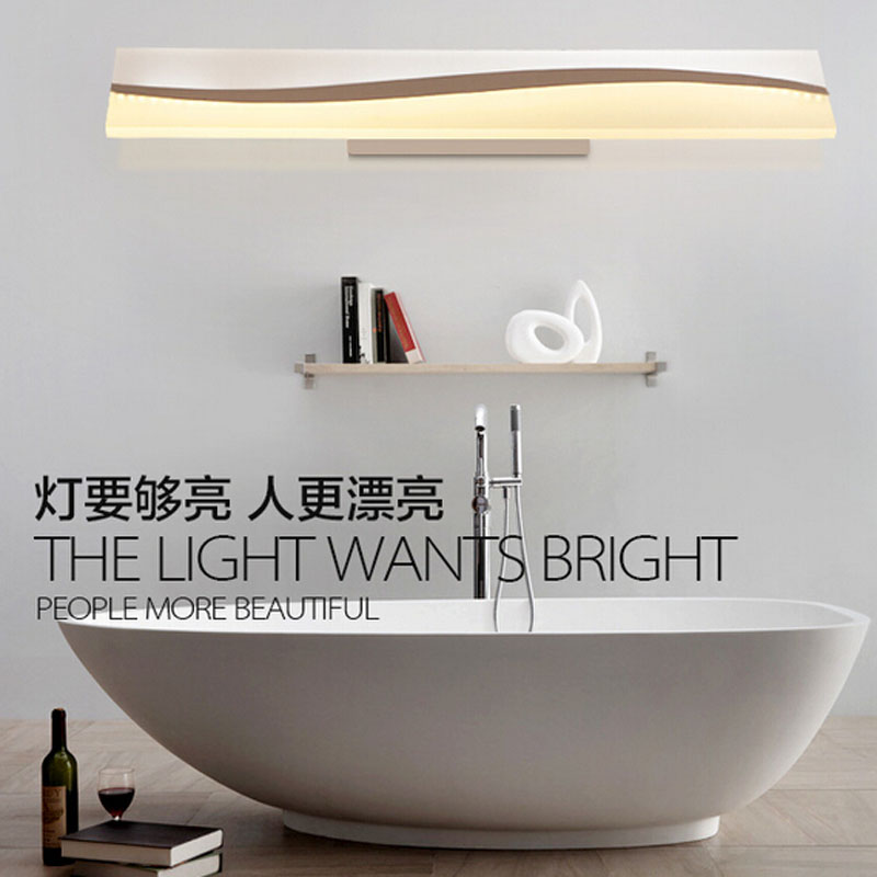 zx modern simple mirror front wall lamp waterproof fogproof led rectangle makeup light bathroom toilet dressing room lamps