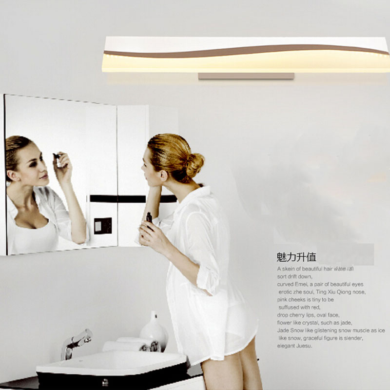 zx modern simple mirror front wall lamp waterproof fogproof led rectangle makeup light bathroom toilet dressing room lamps