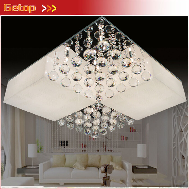 zx new acrylic crystal led chip ceiling lamp modern rectangle sittingroom bedroom restaurant sectional remote control lamp