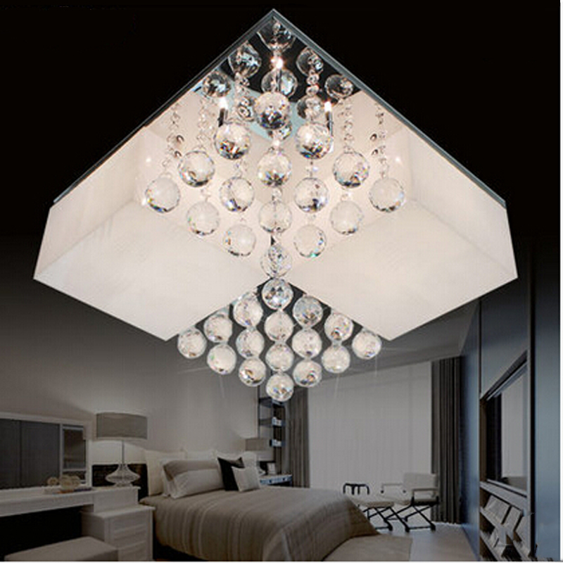 zx new acrylic crystal led chip ceiling lamp modern rectangle sittingroom bedroom restaurant sectional remote control lamp