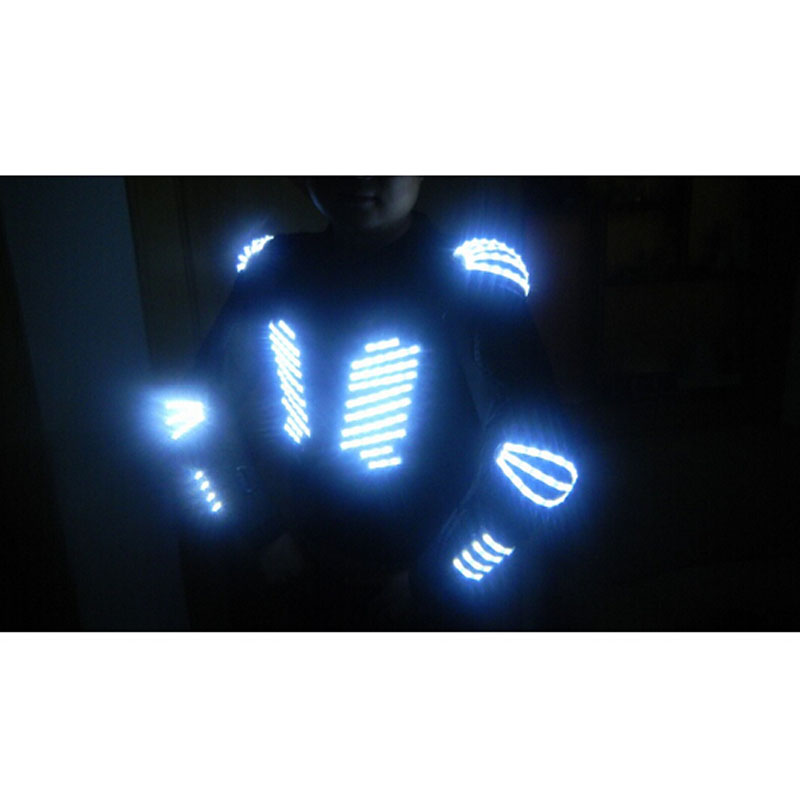 zx new arrived rgb color led show led armor led suit robot costume led luminous clothing for night club party ktv party supplies