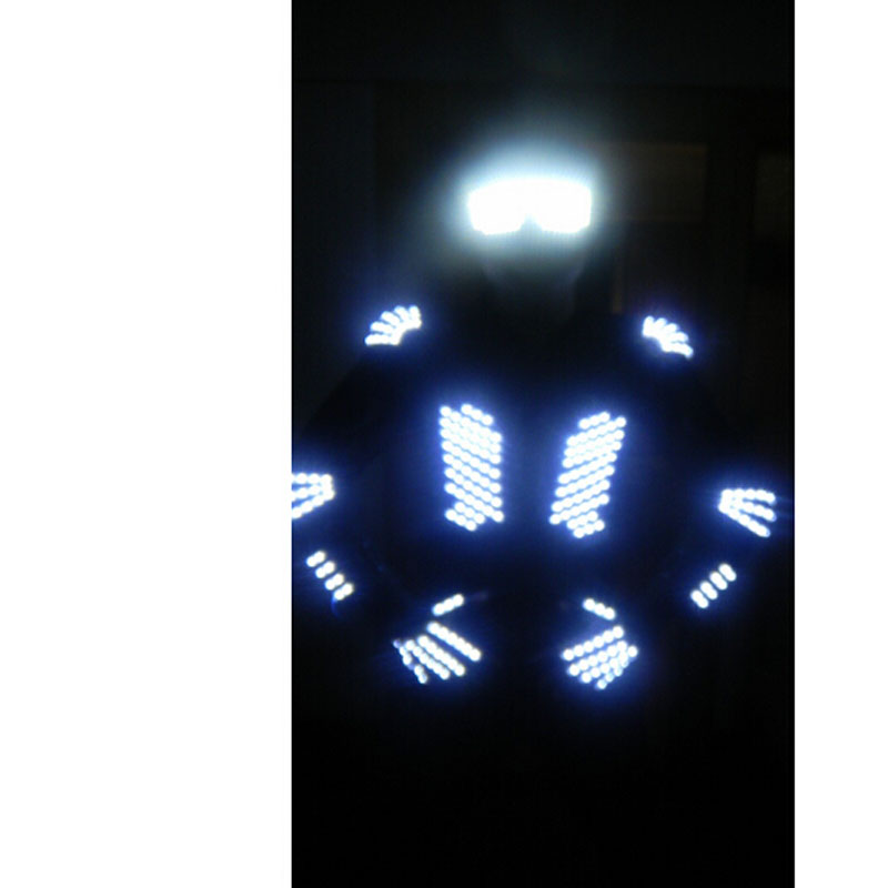 zx new arrived rgb color led show led armor led suit robot costume led luminous clothing for night club party ktv party supplies