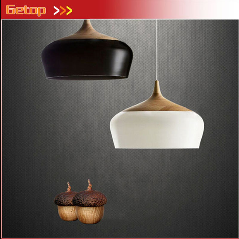 zx solid wood iron nut e27 led chandelier height-adjustable for dining-room bar bedroom