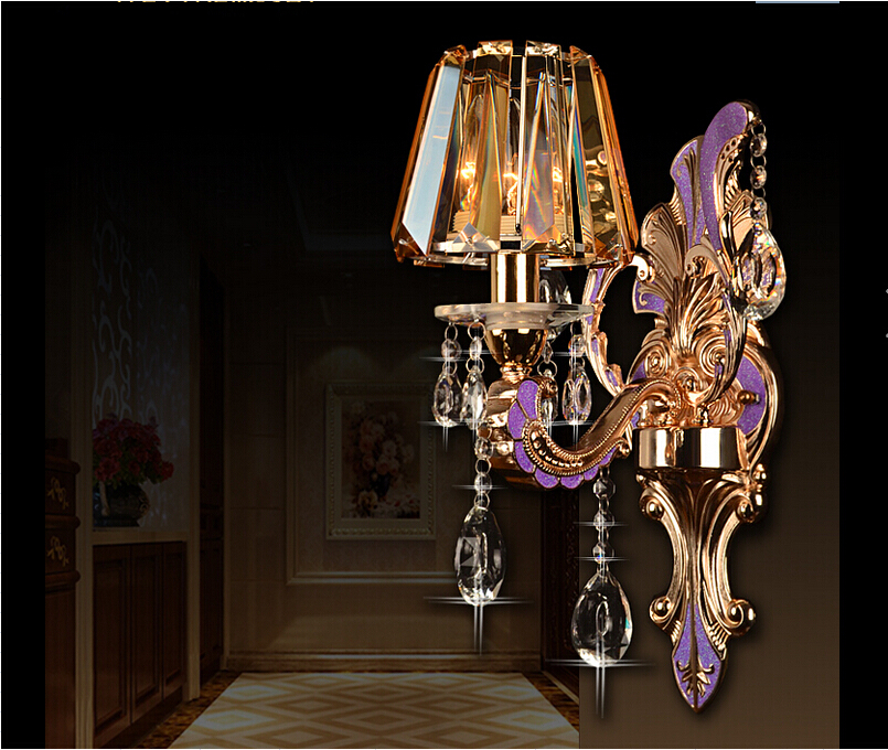 1 arm and 2 arms crystal wall lamp bedroom bedside lamp aisle corridor wall lights luxury crystal wall lamp