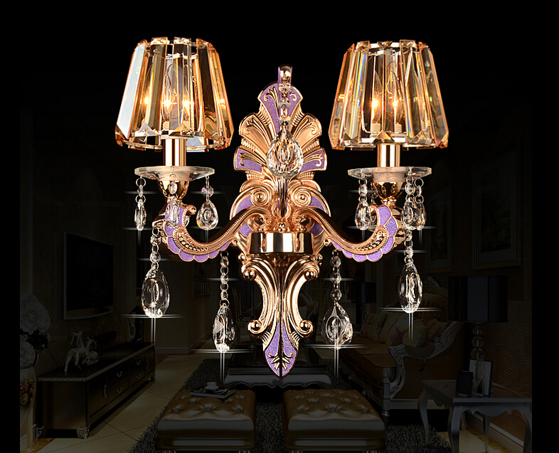 1 arm and 2 arms crystal wall lamp bedroom bedside lamp aisle corridor wall lights luxury crystal wall lamp