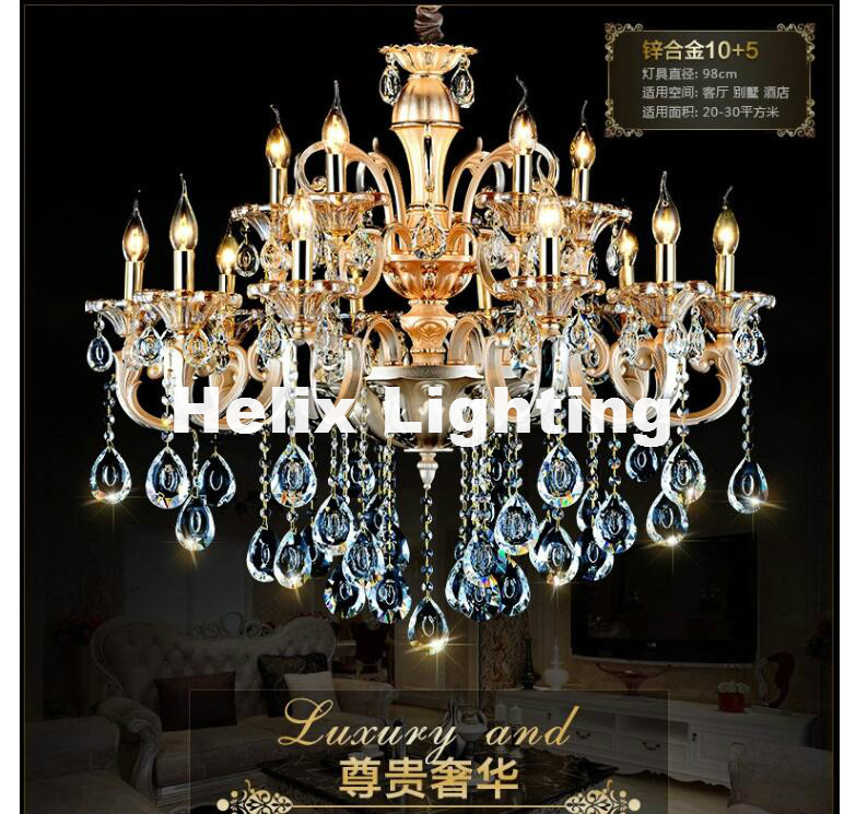 110-240v shinning alloy chandelier modern chandelier pendant e14 ac k9 golden crystal penadnt lamp guaranteed