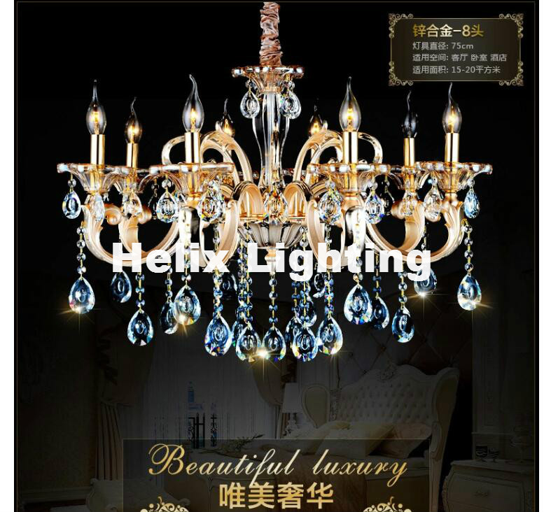 110-240v shinning alloy chandelier modern chandelier pendant e14 ac k9 golden crystal penadnt lamp guaranteed