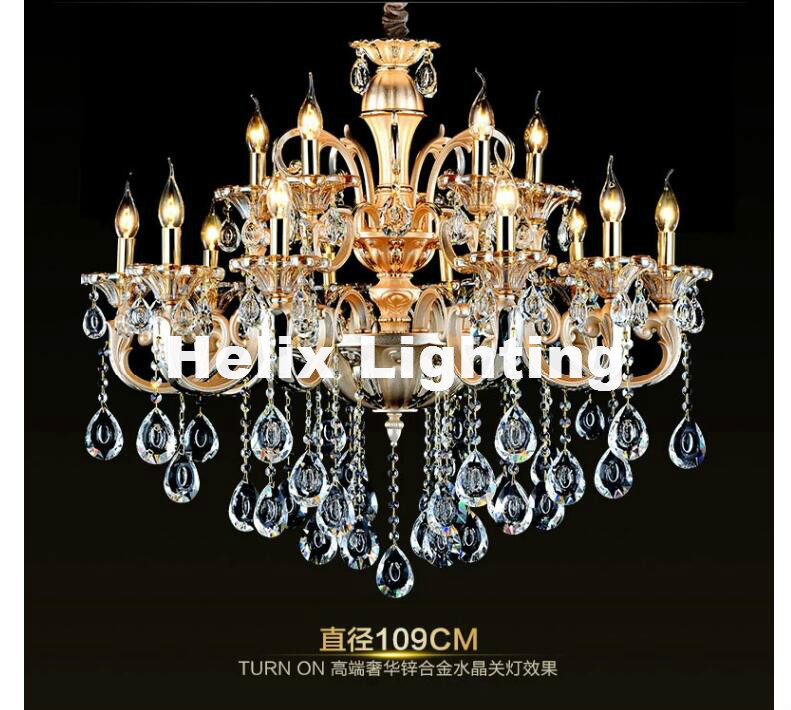 110-240v shinning alloy chandelier modern chandelier pendant e14 ac k9 golden crystal penadnt lamp guaranteed